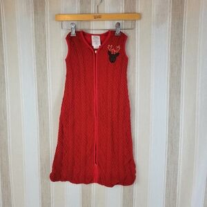 Halo Sleepsack Pottery Barn Kids 100% Cotton Cableknit Red Size Small 0-6 Months